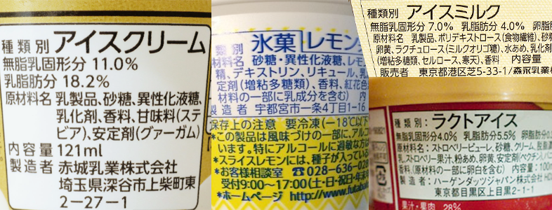 アイスクリームは1つだけ。残りはアイスクリームもどき